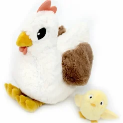 Sale Peluche Pioupiou maman et bébé Les Ptipotos Blanc (32 cm) Peluche Moyenne (20-59 Cm)