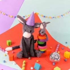 Les Déglingos Peluche Poitou maman et bébé Les Ptipotos Gris (35 cm)