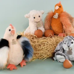 Peluche poule beige Les Poulettes Champêtres Chics (20 cm) Peluche Moyenne (20-59 Cm)