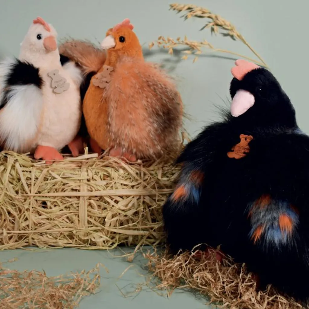 Peluche poule orange Les Poulettes Champêtres Chics (20 cm) Peluche Moyenne (20-59 Cm)