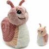 Les Déglingos Peluche Speedou l'escargot maman et bébé rose (25 cm)