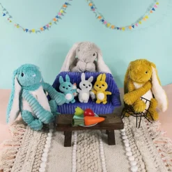 Les Déglingos Peluche Toudou maman et bébé Les Ptipotos Moutarde (25 cm)