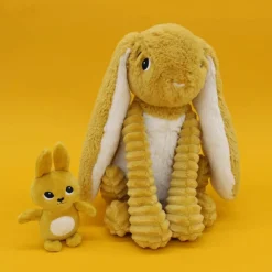 Les Déglingos Peluche Toudou maman et bébé Les Ptipotos Moutarde (25 cm)