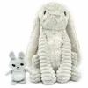 Les Déglingos Peluche Toudou maman et bébé Les Ptipotos Gris clair (25 cm)