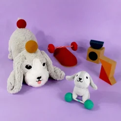 Sale Peluche Toutou maman et bébé Les Ptipotos Gris clair (34 cm) Peluche Moyenne (20-59 Cm)