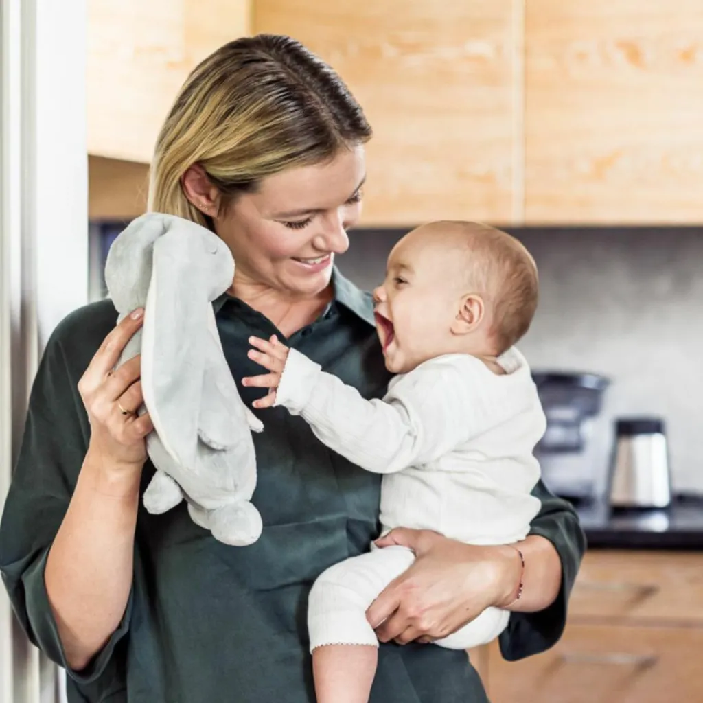 Moonie Peluche veilleuse lapin magique crème de lune (gris)