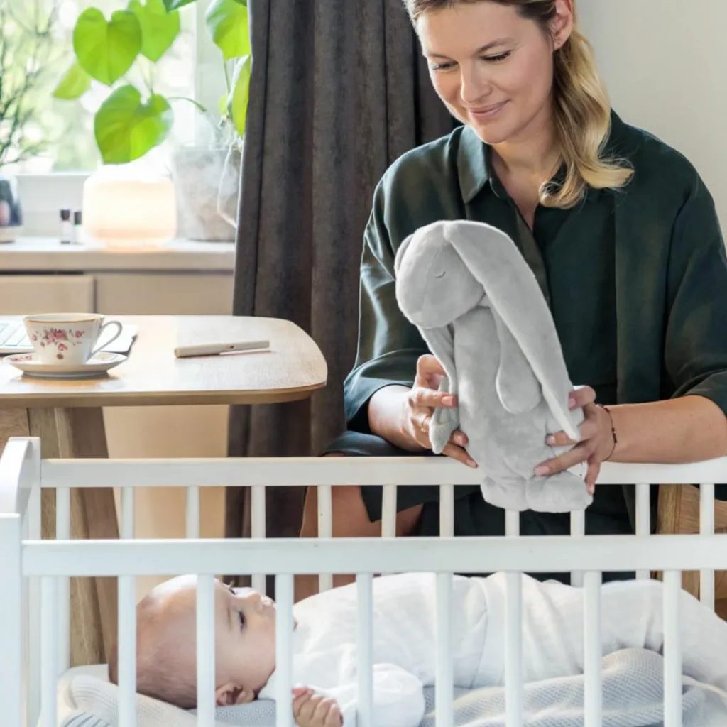 Moonie Peluche veilleuse lapin magique crème de lune (gris)