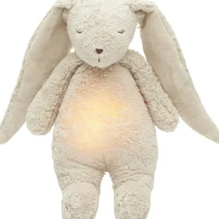 Moonie Peluche veilleuse lapin nature bio avec sons & lumières sable 2.0