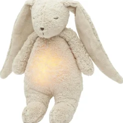 Moonie Peluche veilleuse lapin nature bio avec sons & lumières sable 2.0