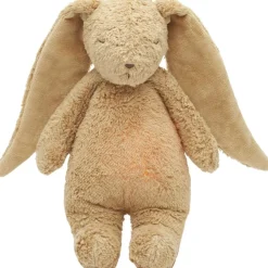 Moonie Peluche veilleuse lapin nature bio avec sons & lumières cappuccino 2.0