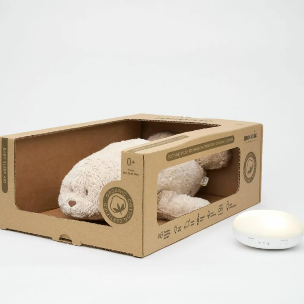 Moonie Peluche veilleuse Phoque nature bio sable