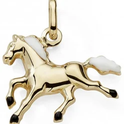 Enfant Baby bijoux Pendentif Cheval (or jaune 375°)