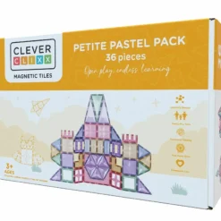 Cleverclixx Petit kit de construction magnétiques couleur pastel (36 pièces)