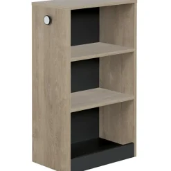 New Petite bibliothèque mobile Chêne blond noir Marcel Bibliothèque