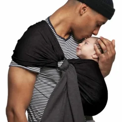 Outlet Petite écharpe Sling sans noeud gris anthracite et noir Echarpe De Portage Sling