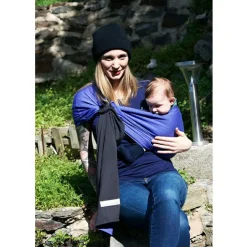 Outlet Petite écharpe Sling sans noeud gris anthracite et noir Echarpe De Portage Sling