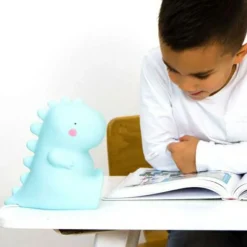 A Little Lovely Company Petite veilleuse dinosaure bleu (12 cm)
