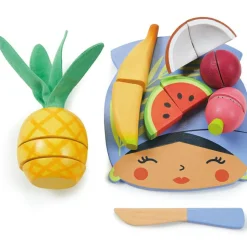 Outlet Planche à découper fruits tropicaux en bois Dînette Et Aliments Factices