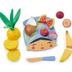 Outlet Planche à découper fruits tropicaux en bois Dînette Et Aliments Factices
