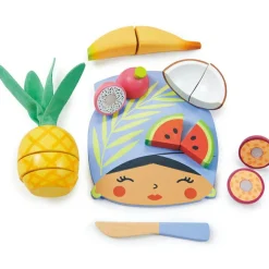 Outlet Planche à découper fruits tropicaux en bois Dînette Et Aliments Factices
