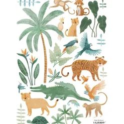Lilipinso Planche de stickers A3 Animaux de la jungle