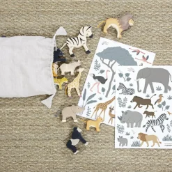 Outlet Planche de stickers A3 Girafe, gazelle et flamants Stickers Muraux