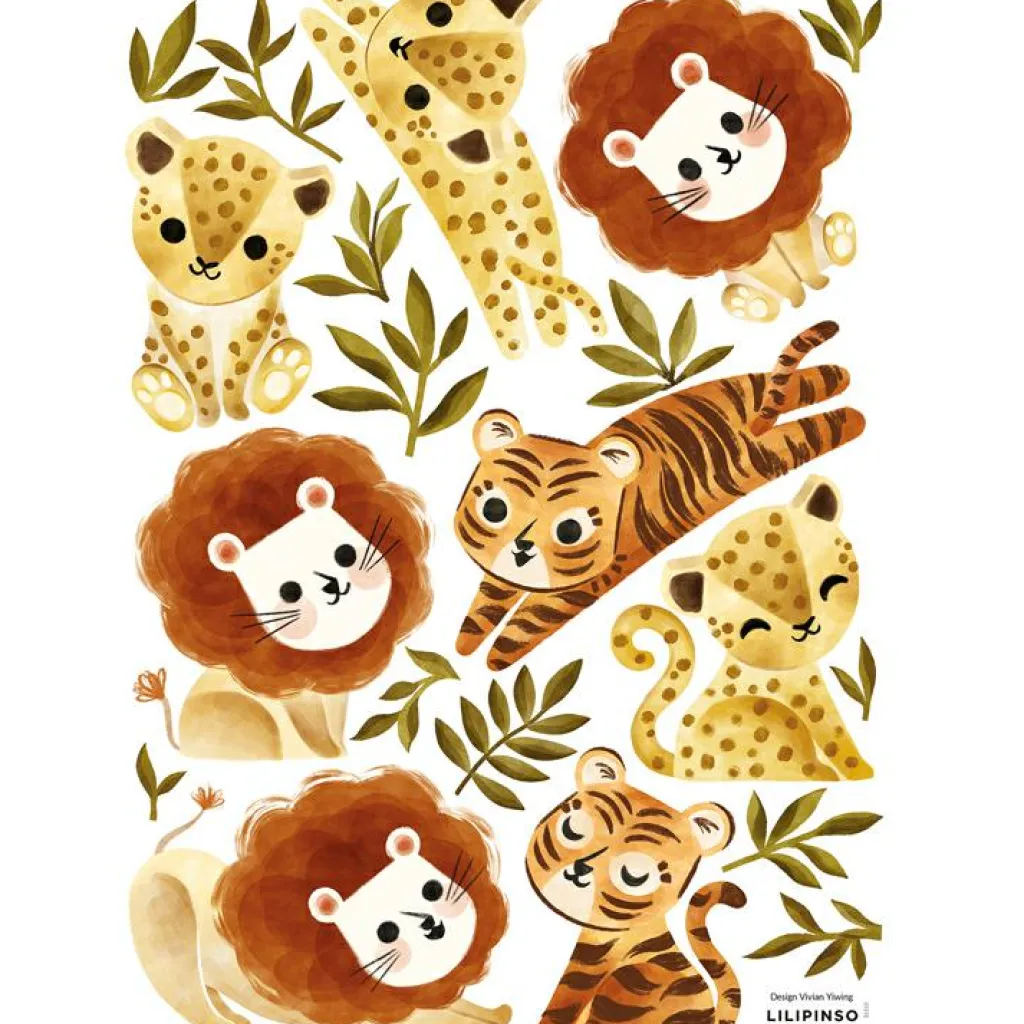 Lilipinso Planche de stickers A3 Little Jungle Animals