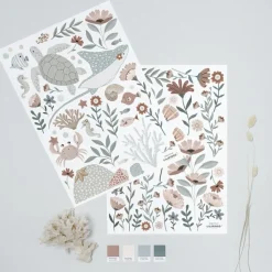 Sale Planche de stickers A3 Ocean flowers Stickers Muraux