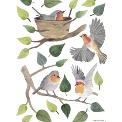 Lilipinso Planche de stickers A3 oiseau Queyran