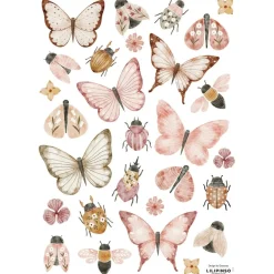 Lilipinso Planche de stickers A3 Papillons et insectes