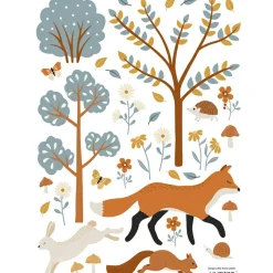 Lilipinso Planche de stickers A3 renard Woodland Animals