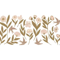 Lilipinso Planche de stickers Décor XL Fleurs et hirondelles