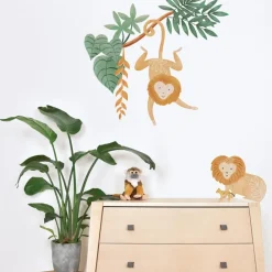 New Planche de stickers Décor L Singes lions tamarins Stickers Muraux