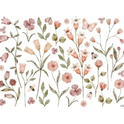 Planche de stickers Décor L Champs de fleurs et insectes Stickers Muraux