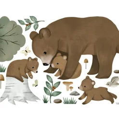 Lilipinso Planche de stickers L Famille Ours (64 x 90 cm)