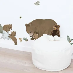 Lilipinso Planche de stickers L Famille Ours (64 x 90 cm)