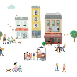 Planche easy stickers Mon village Stickers Muraux