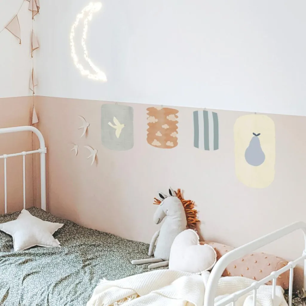 Mimi'lou Planche sticker Lampions Bleus (35 x 45 cm)