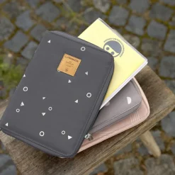 Outlet Pochette carnet de santé Casual Rayures rose Protège Carnet De Santé