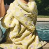 BEBEL Poncho de bain Comme un bonbon Romy damier jaune