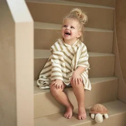 Clearance Poncho de bain en éponge Stripe Olive Green (1-4 ans) Poncho