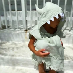Sunnylife Poncho de plage vert monstre (3 ans et +)