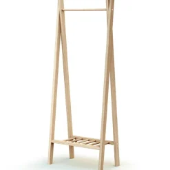Hot Portant à vêtements en bois de hêtre brut Essentiel Portant