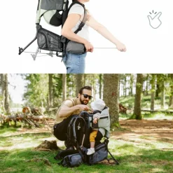 Clearance Porte bébé de randonnée Moov & Hike Vert Sauge Porte Bébé