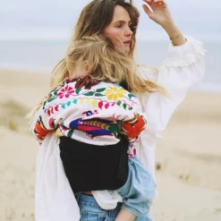 Wildride Porte bébé enfant en lin Noir