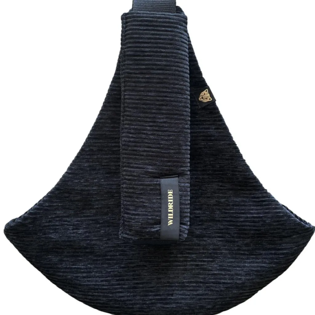 Hot Porte bébé enfant en velours côtelé Black Rib Porte Bébé