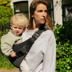 Hot Porte bébé enfant en velours côtelé Black Rib Porte Bébé