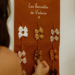 Atelier Wagram Porte-barrettes Gaze Caramel (personnalisable)