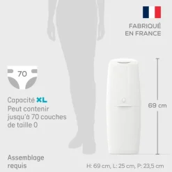 Angelcare Poubelle à couches Classic XL avec 1 recharge