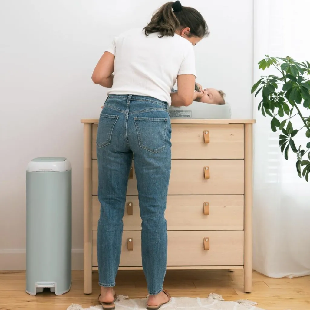 Diaper Genie Poubelle à couches Platinium Sauge